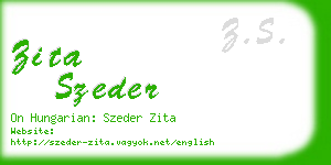 zita szeder business card